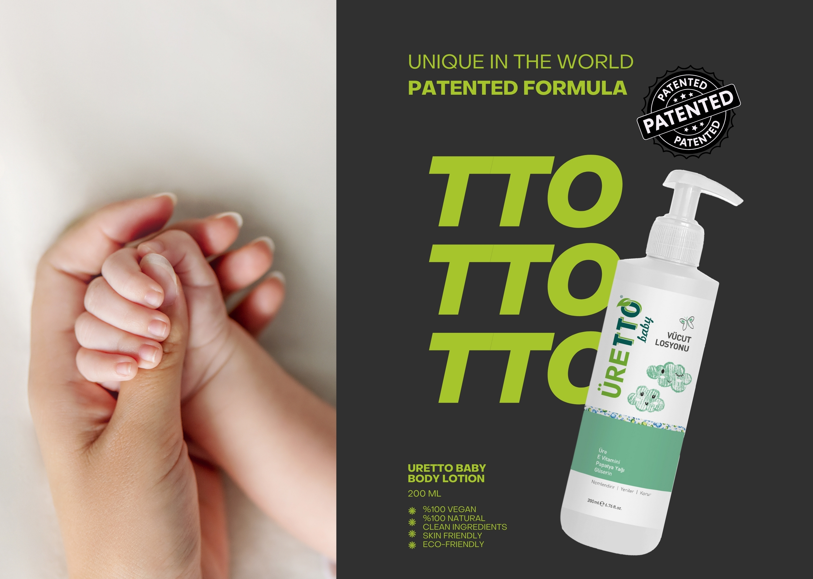 URETTO Gentle Baby Body Lotion with Chamomile & Vitamin E (200ml) - View 4