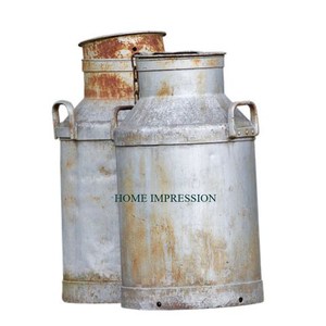 กระป๋องเก็บน้ำนมโลหะสังกะสีขนาดใหญ่สำหรับใช้ในฟาร์มแบบวินเทจใช้ตกแต่งระเบียงหน้าบ้าน - Product Image 5