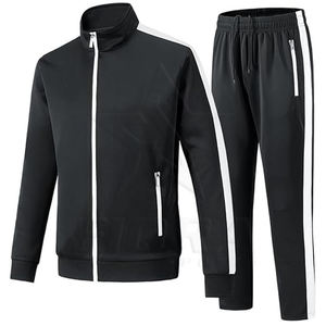 Conjunto de ropa deportiva de invierno para hombre de alta calidad, chaqueta con capucha, pantalones, chándales informales para exteriores con bloque de Color, conjunto para correr de 2 piezas - Product Image 1