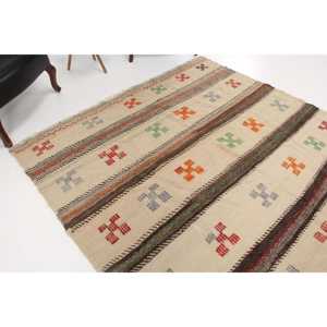 Tapis de 6,5 x 7,7 pieds, tapis turc vintage, tapis en laine rouge - Product Image 1