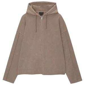 Sudadera con Capucha Personalizada con Cierre, 100% Algodón, Manga Ajustable, 500 gsm, Efecto Lavado Claro, Sudadera con Capucha con Cordón y Cierre para Unisex - Product Image 5