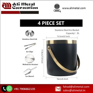 Seau à glace à double paroi martelé en acier inoxydable de haute qualité Portable 5L Refroidisseur de vin Prix de gros Option bon marché - Product Image 5