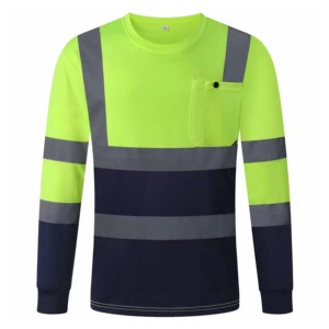 Custom <b>Hi</b> <b>Vis</b> Dry Fit <b>Shirt</b> Construction Long Sleeve Safety Reflective <b>Shirt</b> Quick Dry Cotton <b>T</b>-<b>Shirt</b> For Men - Product Image 6