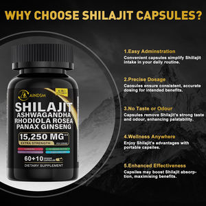 Cápsulas de Shilajit para Aumentar la Energía, Diseño Personalizado, Cápsulas de Shilajit del Himalaya, Ashwagandha, Ginseng, Cápsulas de Apoyo Inmunológico con Shilajit - Product Image 4
