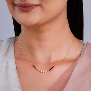 Mangalsutra en or jaune de qualité supérieure, serti de diamants Anitha, plaqué or, fait à la main, bijoux ethniques de créateur, pour femmes, à porter au quotidien - Product Image 3