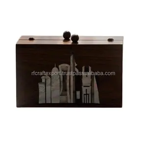 Classic Ladies Mother of <b>Pearl</b> Inlay Wooden <b>Clutch</b> Bag Wooden <b>Clutch</b> Bag Handmade Wooden <b>Clutch</b> Evening Bag - Product Image 1