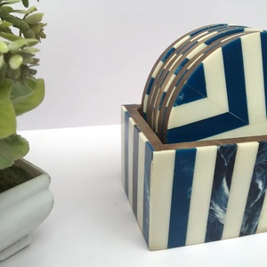 Posavasos de Madera y Resina Hechos a Mano - Tamaño y Color Personalizables, Decoración del Hogar de Estilo Europeo - Product Image 5