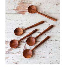 Juego de servicio de madera de mango SERVIDOR DE ENSALADA DE MADERA JUEGO DE 2 HECHO A MANO ÚNICO KETCHENWAR - Product Image 5