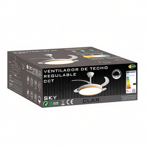 Ventilador de Techo LED con CCT Ajustable de 107 cm con Acabado en Madera - Product Image 2