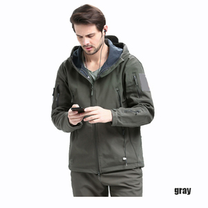 Veste Softshell Fitness Sports Coupe-Vent Polaire Homme Imperméable à Capuche Broderie Hiver Écologique Vêtement de Travail - Product Image 3