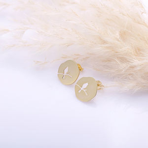 ทรงกลมออกแบบนกต่างหูสตั๊ดธรรมดาเครื่องประดับเงินตุรกีขายส่งเครื่องประดับเงินแท้ 925 - Product Image 5