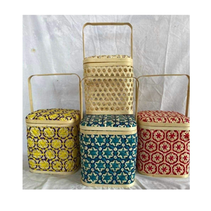 Cesta Redonda de Bambú Vintage al por Mayor para Picnic - Material de Ratán Tejido a Mano con Tapa para Regalo al Aire Libre y Fiesta de Té - Product Image 6