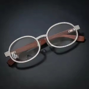 Cá nhân đá ra sang trọng Kính 10k Rắn vàng bất moissanite kim cương Kính mát - Product Image 1