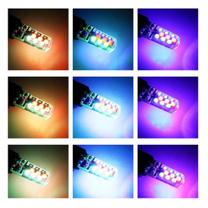 Ampoule LED T10 W5W 194 168 W5W 5050 SMD pour voiture, éclairage de lecture, lampe à coin pour automobiles, ampoule LED RGB avec télécommande - Product Image 6