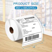 Vente en gros d'usine, étiquettes thermiques vierges durables et imperméables, rouleaux d'étiquettes de codes-barres, étiquettes d'expédition 4"*6"