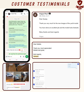 Modèle de bateau en bois peint à la main BELEM pour la décoration de table - Product Image 5