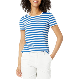 Gran oferta, servicios personalizados de OEM, camisetas transpirables de último estilo para mujer, botón informal a rayas, ajustado, estampado ligero - Product Image 4