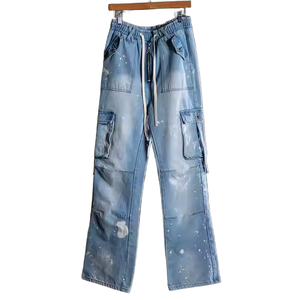 Conjunto de Chándal de Mezclilla Extra Grande para Hombre, Pantalones Anchos y Sudadera con Capucha, Ropa Urbana de Dos Piezas, Chaqueta Holgada con Capucha y Pantalones Jogger - Product Image 3