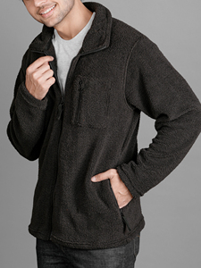 Custom Design <b>Men</b> <b>Sherpa</b> <b>Fleece</b> Jacket Professional Factory High Quality Custom <b>Men</b> Polar <b>Fleece</b> Jacket - Product Image 3