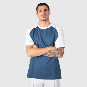 Two Tone Thick Collar Tagless Blank <b>T</b> <b>Shirt</b> for <b>Men</b> Cotton Heavy Ringer Tshirt <b>Raglan</b> Sleeve Round Neck Patchwork <b>T</b>-<b>shirt</b> - Product Image 3
