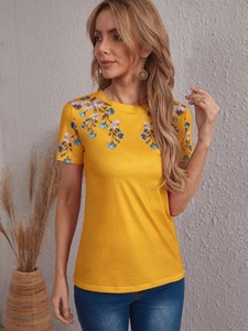 เสื้อยืดแฟชั่นคอกลมสไตล์เรียบง่าย - Product Image 5