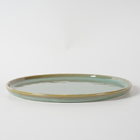 YAYU Vaisselle de restauration hôtelière très vendue, assiettes en céramique vertes vintage en porcelaine émaillée pour steak, idéales pour les restaurants