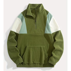 Sweat-shirt à demi-zip, col ras du cou, en molleton surdimensionné, vente en gros, logo brodé personnalisé, sweat-shirt à demi-zip pour homme, pour l'extérieur - Product Image 6