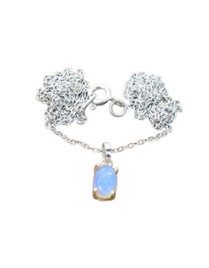 จี้925สไตล์โบโฮสีเงินสเตอร์ลิงทำด้วยมืออัญมณีโอปอลอัญมณีชุบโรเดียมสำหรับผู้หญิง - Product Image 1