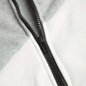 ชุดวอร์มผ้าคอตตอนผ้าฟลีซสำหรับผู้ชายชุดวอร์มสีล้วนมีฮู้ดสำหรับใส่วิ่งออกกำลังกาย100% ระบายอากาศได้ดี - Product Image 3