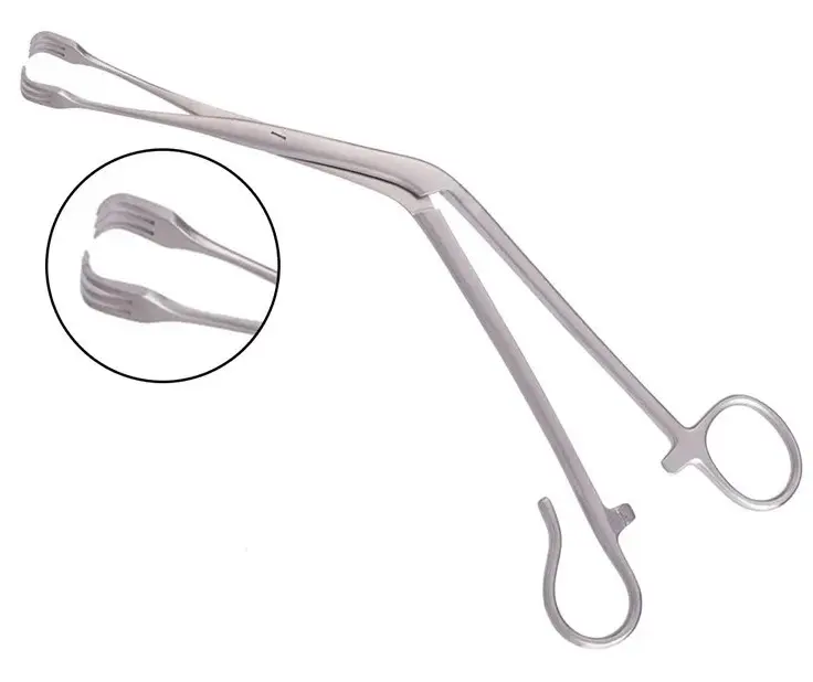 Tonsil Seizing Tissue Forceps/White-LillieTonsil Seizing Forceps 5x6歯の喉の手術器具