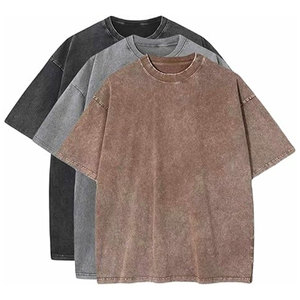 Camisetas de verano de algodón de gran tamaño para hombre, Camiseta holgada Vintage holgada, ropa informal de manga corta, precio al por mayor, proveedor a granel - Product Image 1