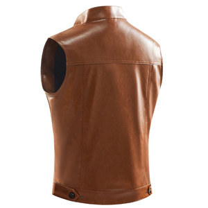 Mono Riders Men's Vintage Biker Waistcoat Spandex/Nylon Casual Streetwear Winter Vest O-Neck Zipper Pockets Waterproof Plus Size - Product Image 2