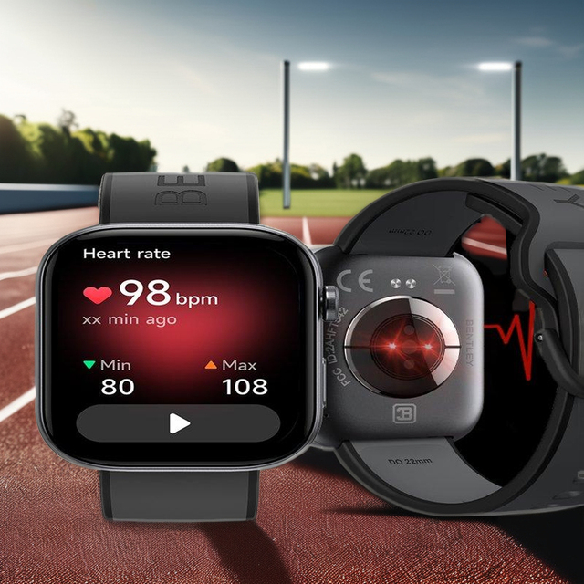 -connected watch with magnetic charging and high-resolution screen for fitness-conscious users