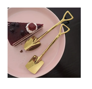 Brass Dessert <b>Shovel</b> Spoon Hotel Home Decor Kitchenware Catering Usage <b>Shovel</b> Shaped Cutlery Dessert Spoon - Product Image 3