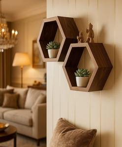 Rustic <b>Wood</b> Wall Decorative Items Set of 4 Wooden Wall Mounted <b>Rack</b> for Customized Size Cheap Price Hot Sale - Product Image 4