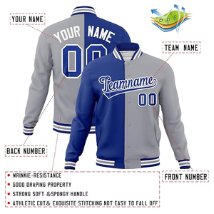 Chaqueta de béisbol Varsity ligera de alta calidad para adultos y jóvenes, chaqueta cortavientos Bomber Letterman dividida personalizada, tela de temporada de invierno - Product Image 2