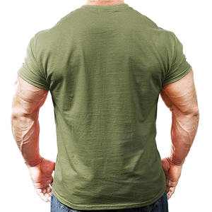 2052 gros deux tons mode T-Shirt surdimensionné Muscle Fit sport T-Shirt 100% coton Gym Muscle hommes à manches courtes T-Shirt - Product Image 6