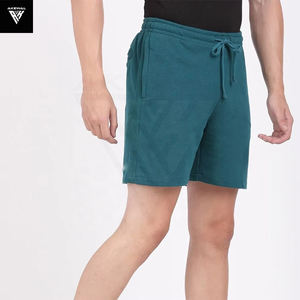 2025 pantalones cortos deportivos de gimnasio personalizables para hombres transpirables 100% algodón Terry Fleece elástico medio 5 pulgadas ropa de calle interior estilo pantalones cortos - Product Image 4