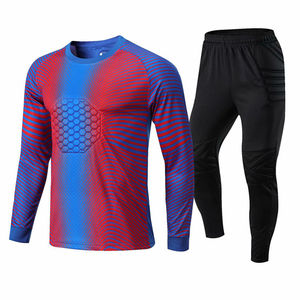 Uniforme de portero de fútbol azul con amarillo, equipo de entrenamiento - Product Image 3