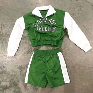 ชุดกางเกงขาสั้นกันลมแบบลำลองสำหรับผู้หญิงใส่ในฤดูร้อนเสื้อกันลมและกางเกงขาสั้นระบายอากาศได้ดีแขนสั้น - Product Image 1