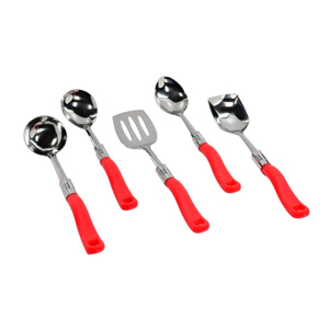 Grado de calidad elegante fabricado a granel en India Metal que sirve chapado en oro con resina mango de extremo afilado cuchara utensilios - Product Image 2