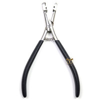 Pince professionnelle pour extensions capillaires à manche noir – Outil de sertissage à micro-perles et de formation de capsules pour pose en salon