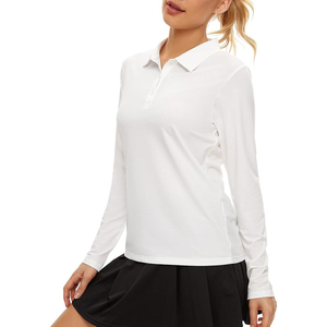 Camisa Casual de Manga Larga para Mujer, Diseño Liso con Insignia, Tejido de Alta Calidad de Secado Rápido, 100% Poliéster, Suave y Transpirable para Exteriores - Product Image 1