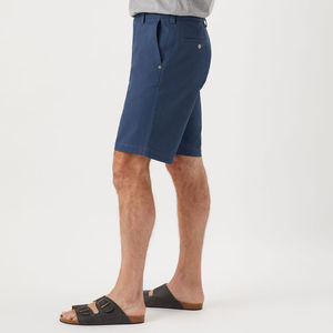 Short en coton décontracté de haute qualité pour hommes taille élastique pantalon longueur au genou décoration en dentelle motif solide Style d'affaires d'été - Product Image 4