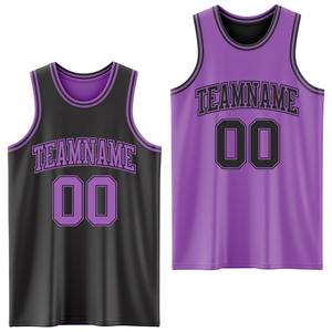Directly From the Brand Engro Sports Custom Reversible Black Medium <b>Purple</b> Double Side Sublimation Basketball Suit Jersey - Product Image 1