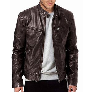 Chaqueta de cuello levantado de piel de vaca pesada para hombre, estilo de invierno con cremallera frontal, Equipo Impermeable para motocicleta a precio mayorista - Product Image 6