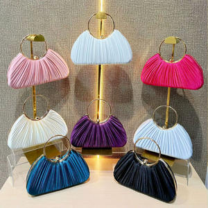 Bolso de Mano de Fiesta con Cadena y Cremallera de Cuero Genuino a la Moda, Bolso de Hombro, Bolso Cruzado con Incrustaciones de Diamantes, Bolso de Noche - Product Image 1