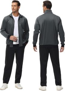 New Arrival Bán Buôn Tùy Chỉnh Thực hiện Thể Thao Của Phòng Tập Thể Dục Tập Thể Dục Công Nghệ Lông Cừu Đầy Đủ Zip Tracksuits Set Đào Tạo Tracksuits Cho Nam Giới - Product Image 3