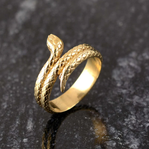 Anillo de Serpiente Chapado en Oro de 18K Estilo Caliente, Anillo Gótico Punk de Latón Genuino para Mujer, Anillo Envolvente Punk de Serpiente al por Mayor para Mujer - Product Image 3