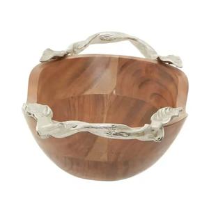 Cuenco de madera de acacia con mango antiguo Cuenco de madera de la mejor calidad con diferentes diseños a precio al por mayor - Product Image 6